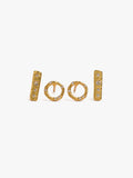 Set De Pendientes Baño De Oro 18k - Plata De Ley 925