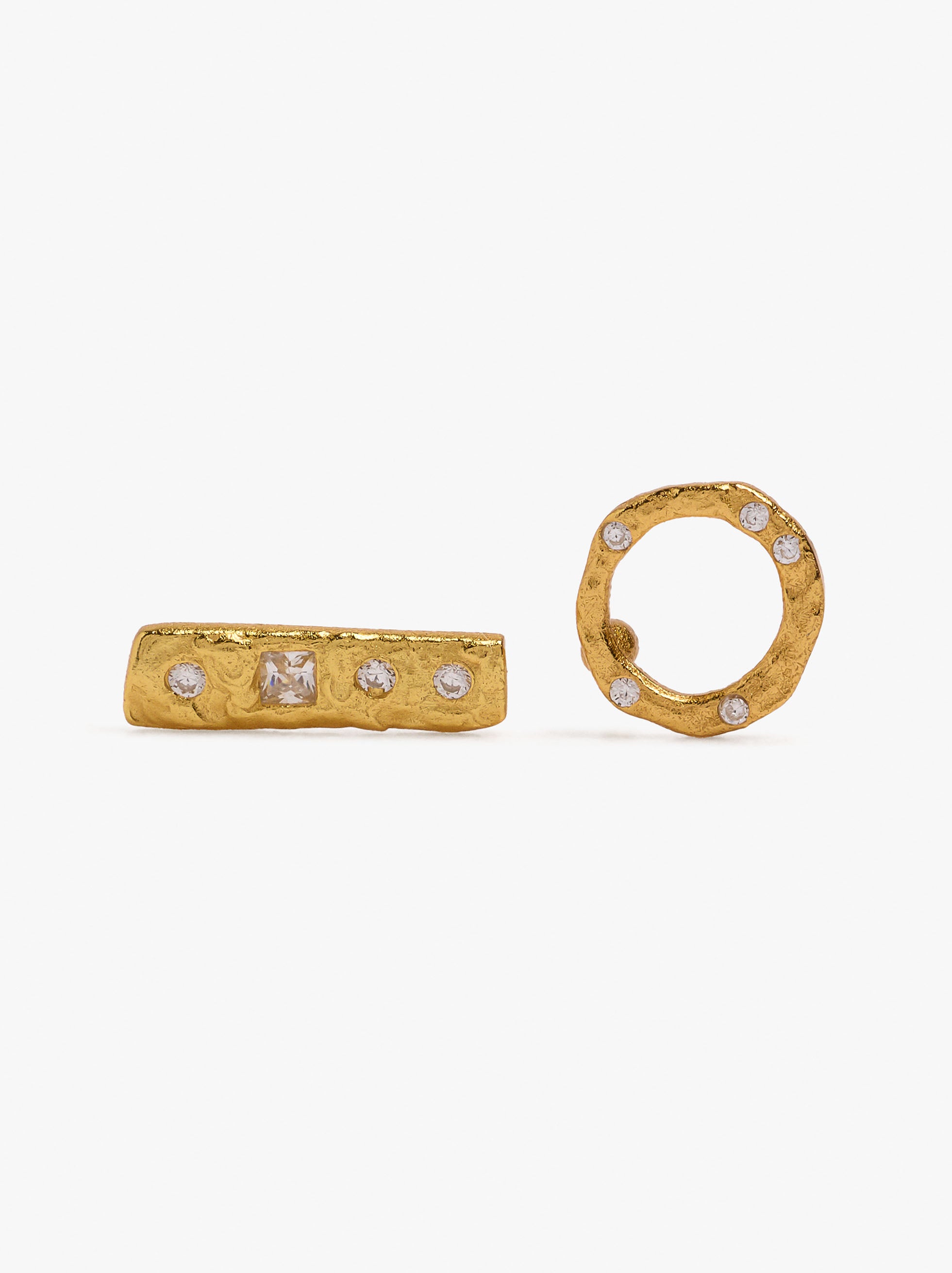 Set De Pendientes Baño De Oro 18k - Plata De Ley 925