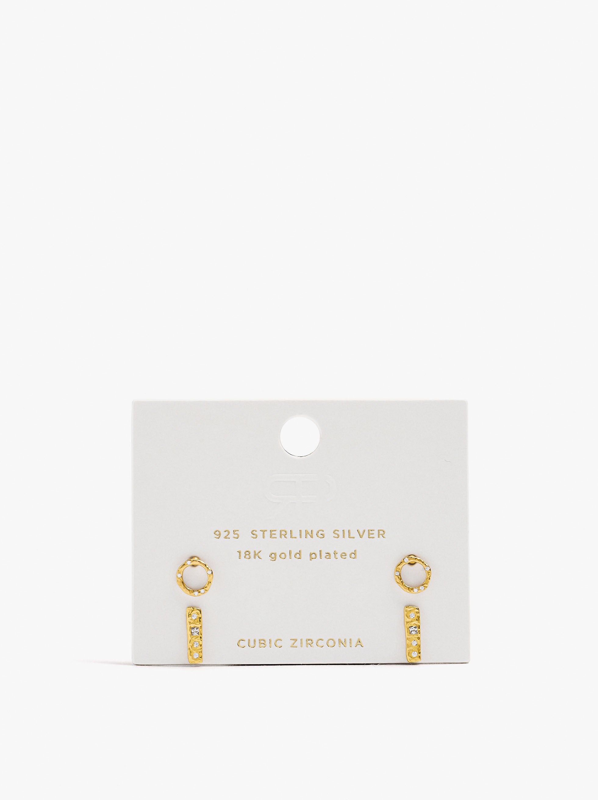 Set De Pendientes Baño De Oro 18k - Plata De Ley 925
