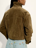 Chaqueta De Piel Con Bolsillos