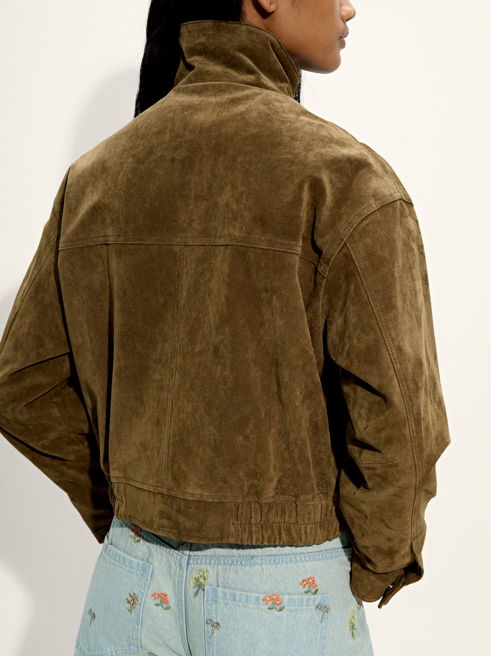 Chaqueta De Piel Con Bolsillos
