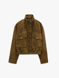 Chaqueta De Piel Con Bolsillos