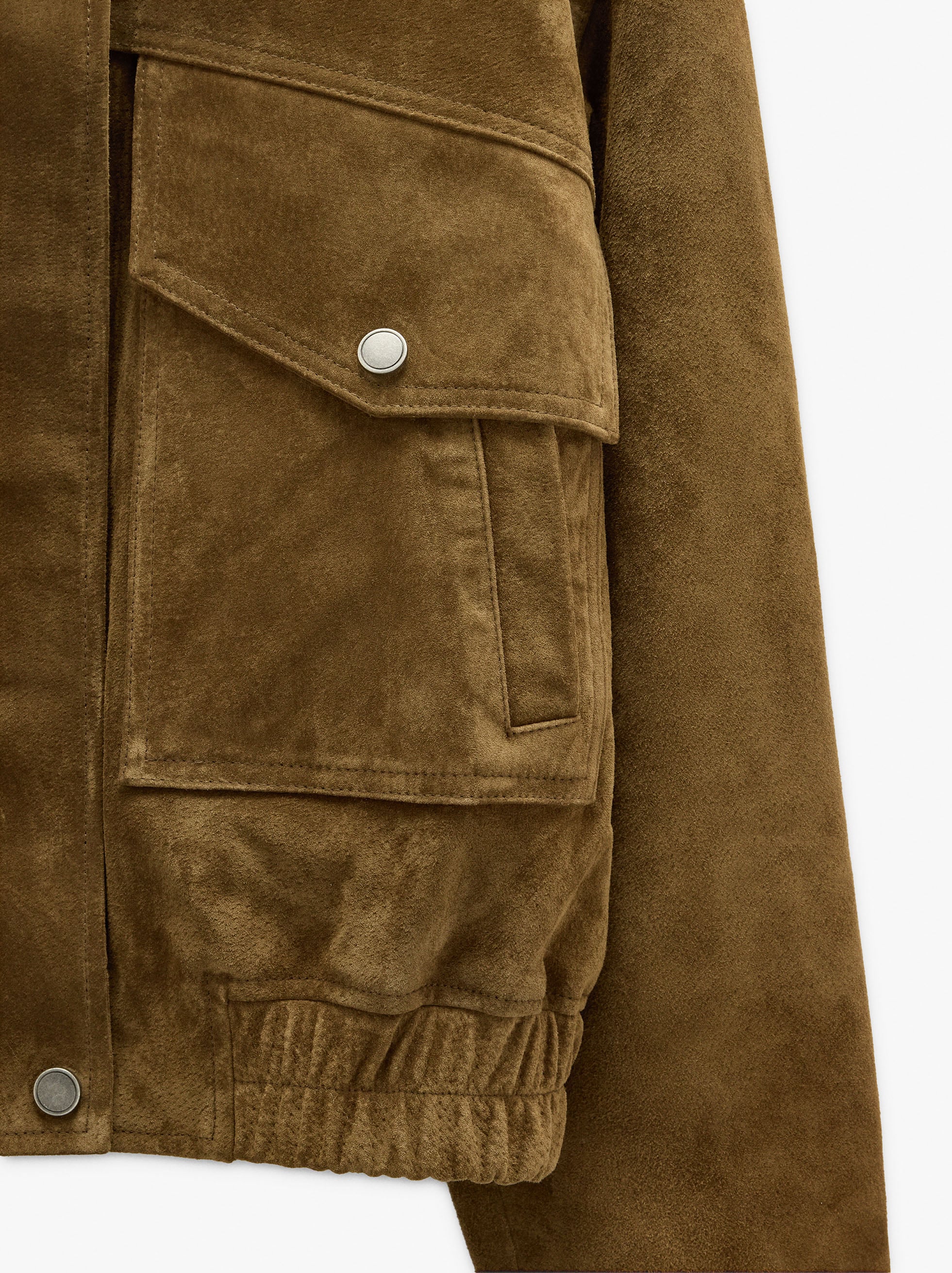 Chaqueta De Piel Con Bolsillos
