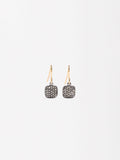 Pendientes Cortos Cuadros Con Cristales