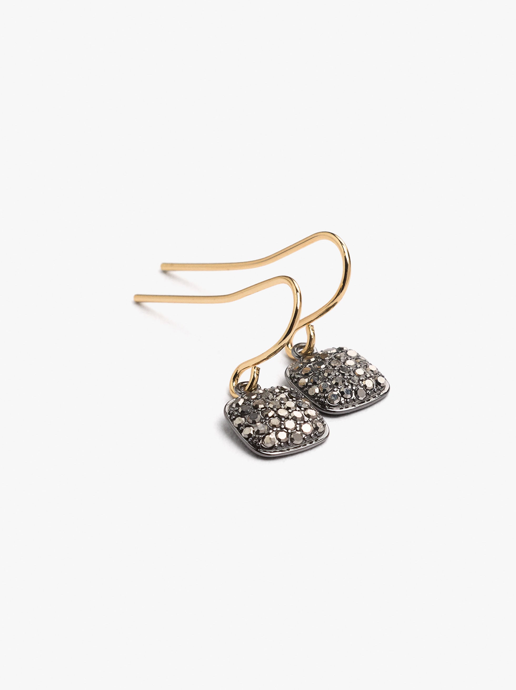 Pendientes Cortos Cuadros Con Cristales