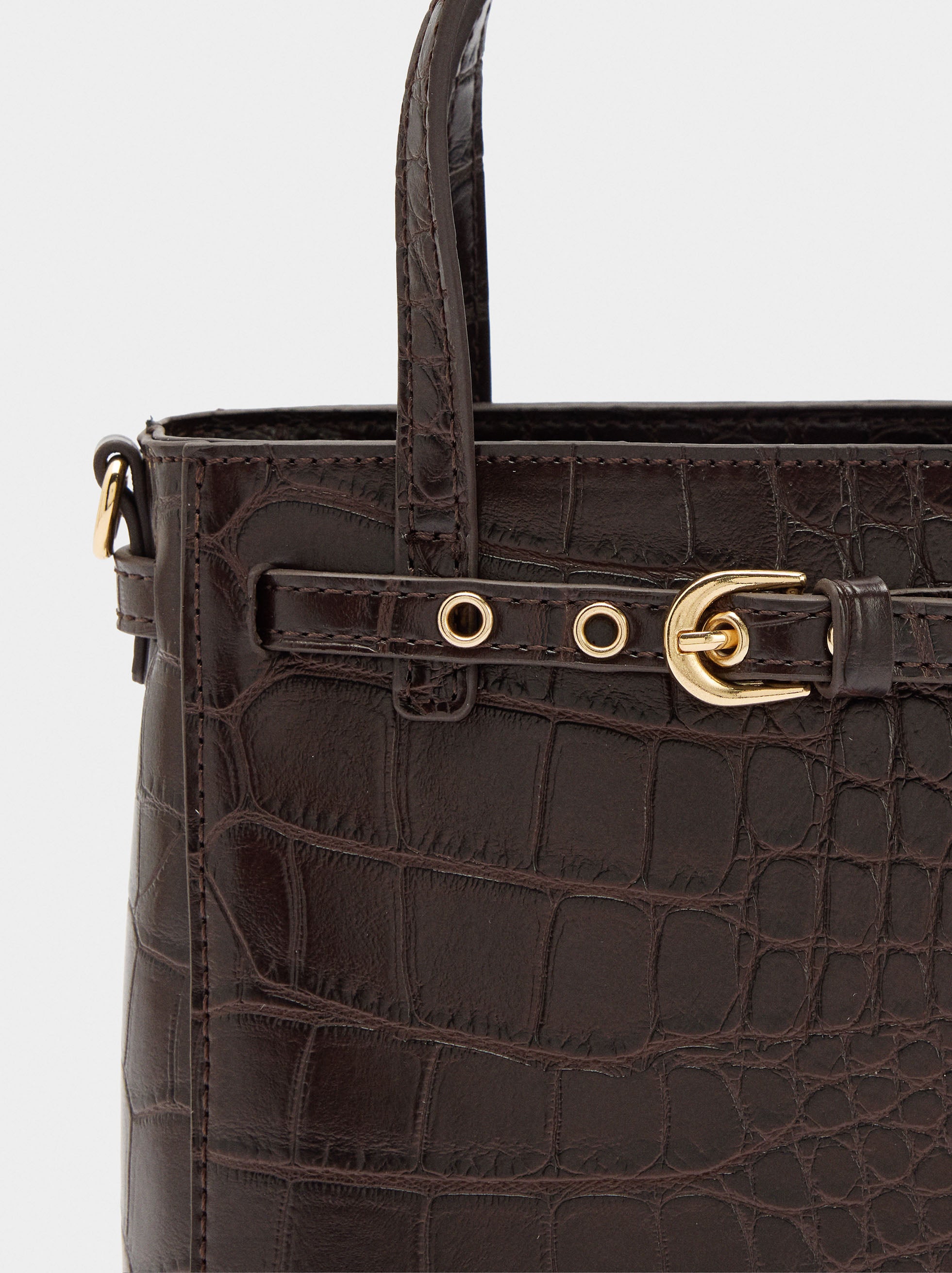 Bolso De Mano Con Grabado Animal