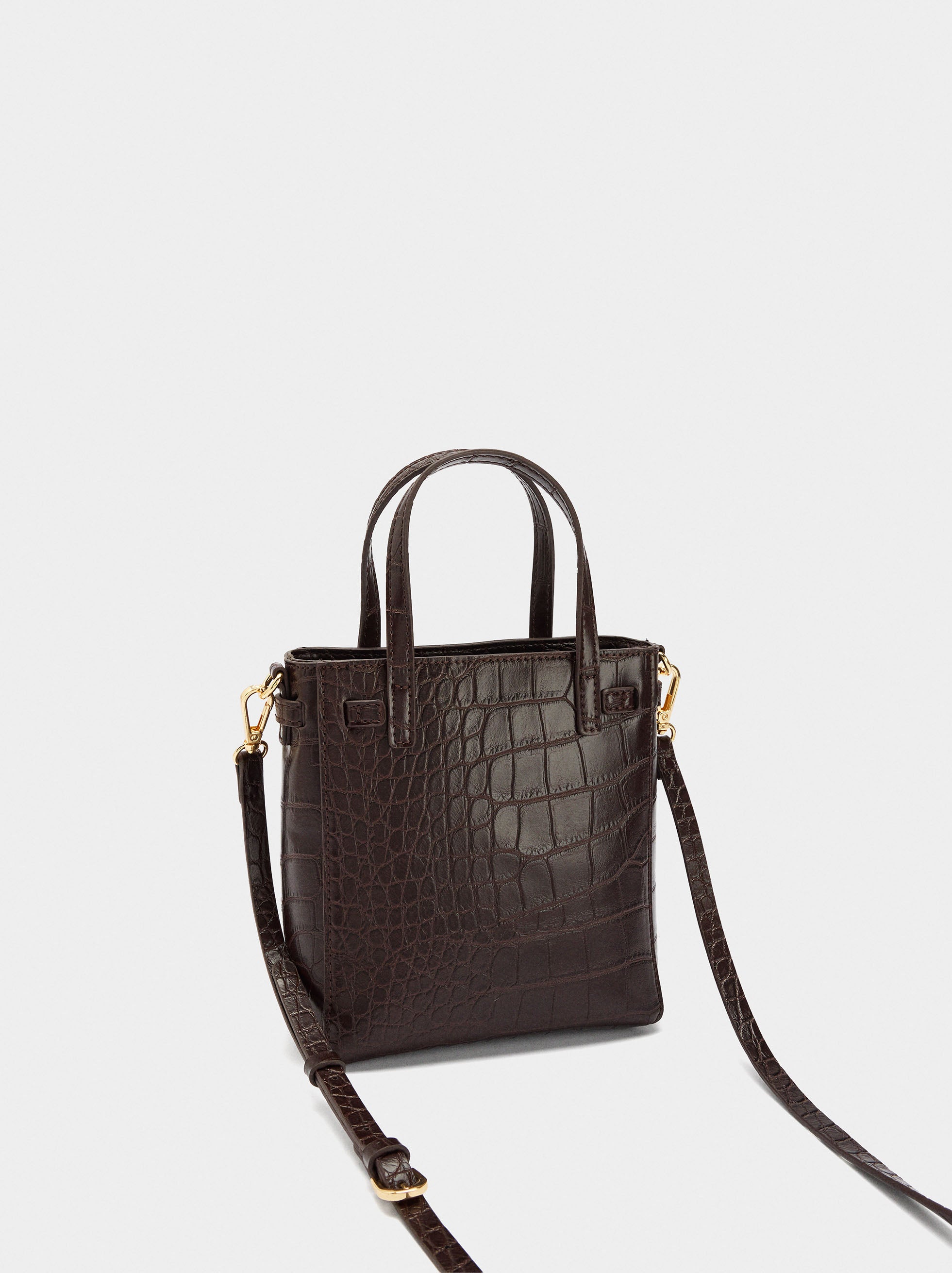 Bolso De Mano Con Grabado Animal