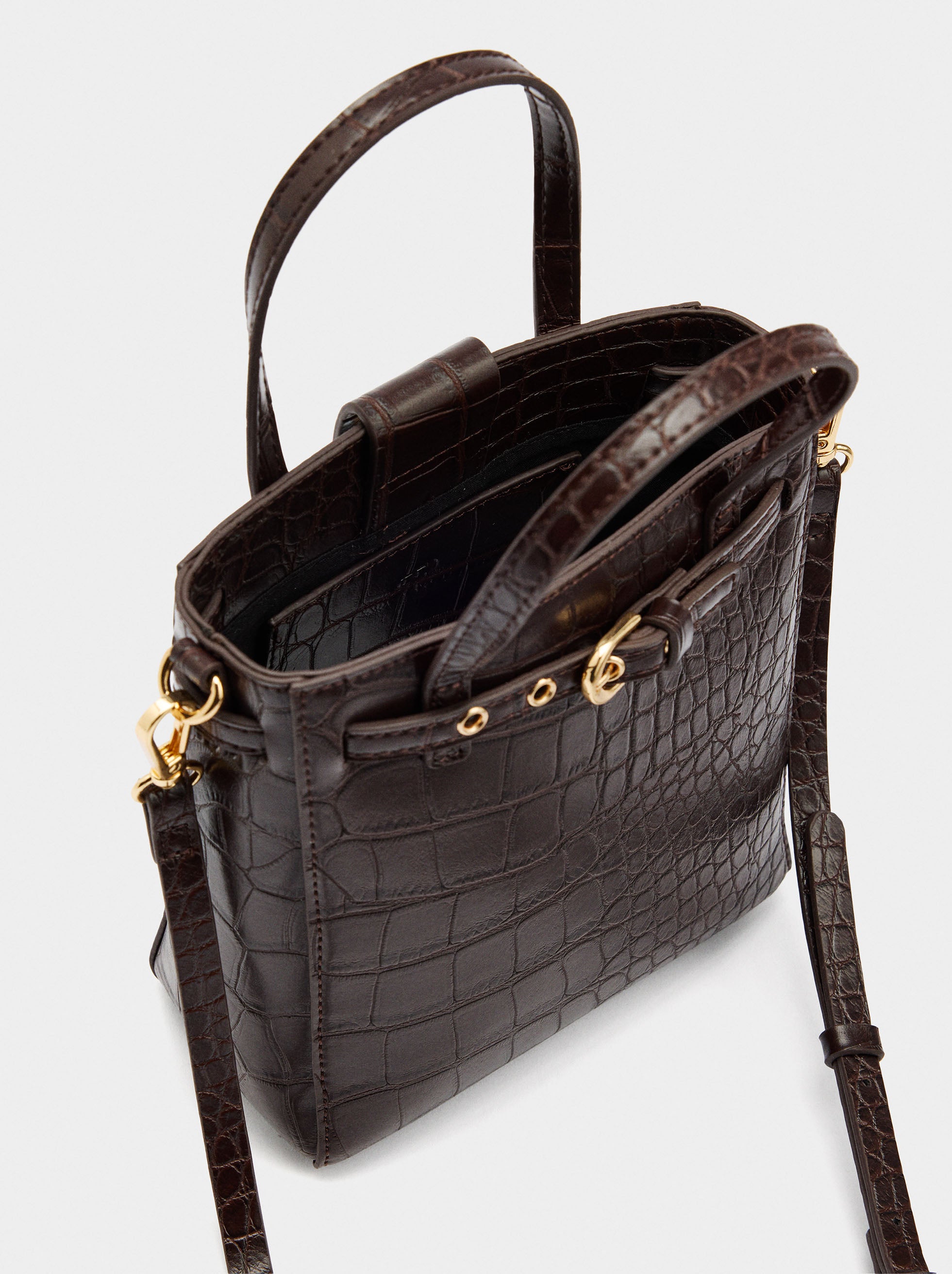 Bolso De Mano Con Grabado Animal