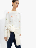 Jersey De Punto Con Bordados 100% Algodón