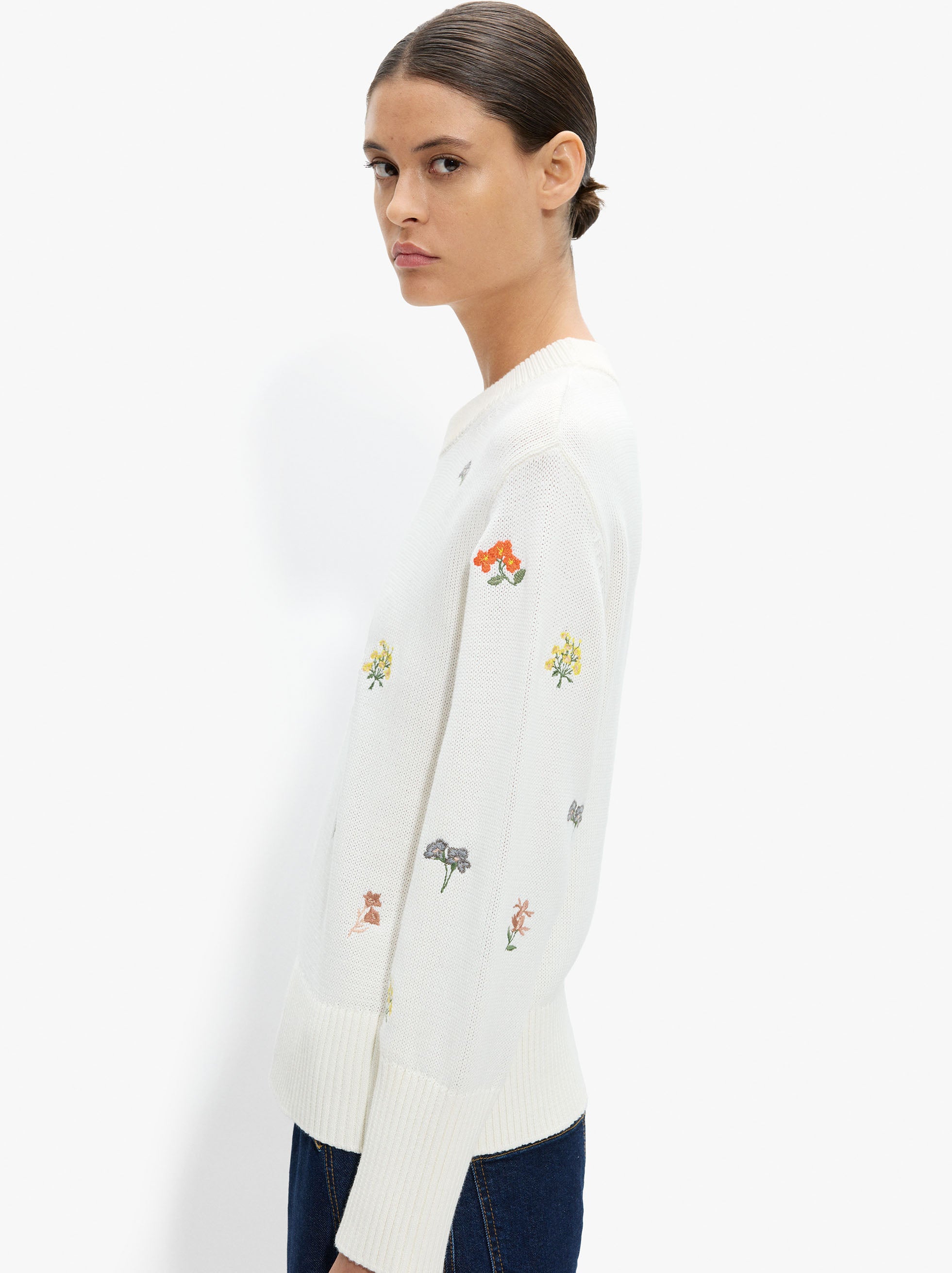 Jersey De Punto Con Bordados 100% Algodón