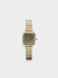 Reloj Cuadrado Bicolor Con Pulsera De Acero