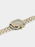 Reloj Cuadrado Bicolor Con Pulsera De Acero