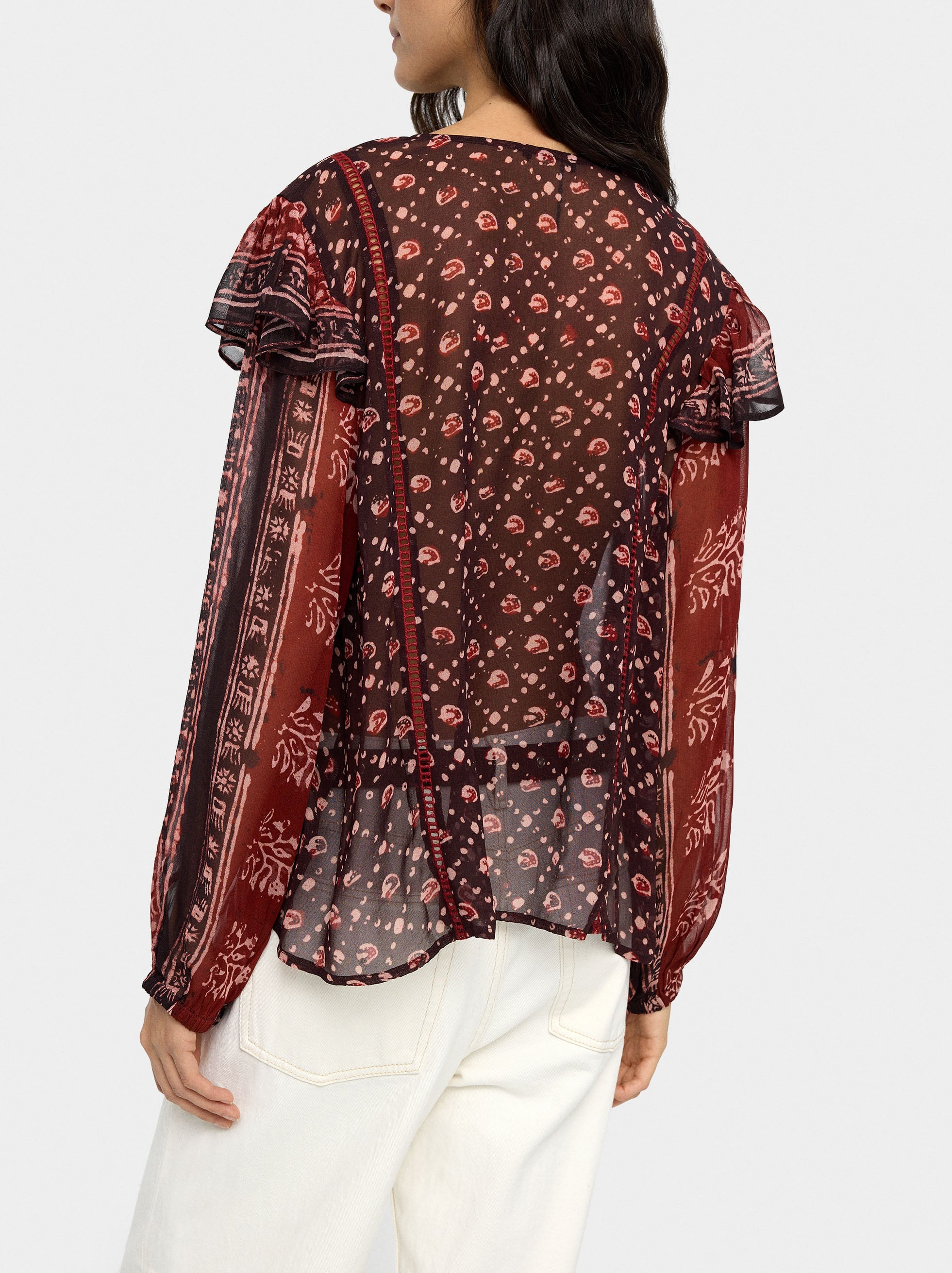 Blusa Estampada Semitransparente