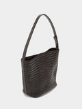 Bolso De Hombro Con Piel Trenzada