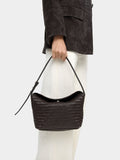 Bolso De Hombro Con Piel Trenzada