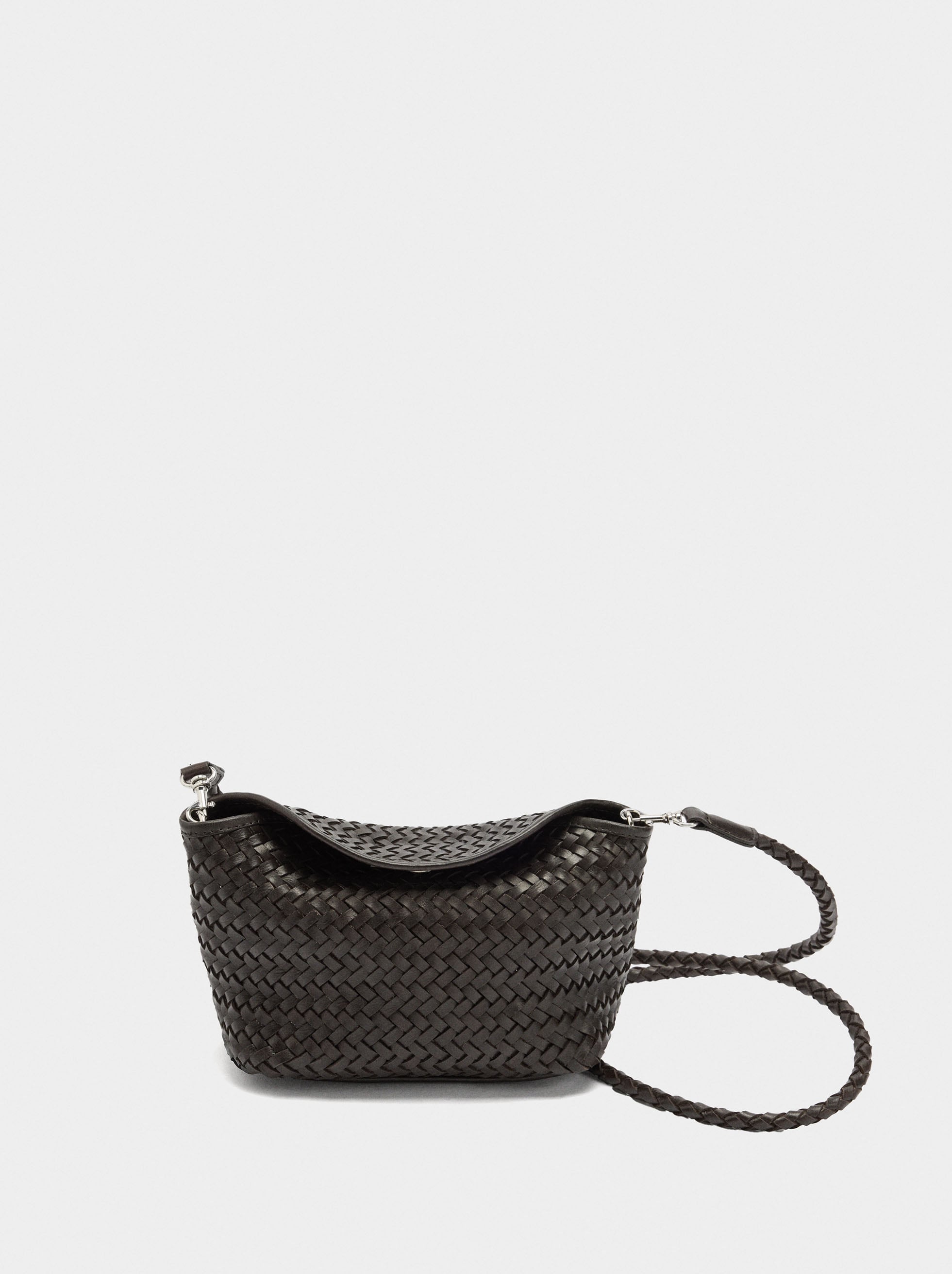 Bolso Bandolera De Piel Trenzada