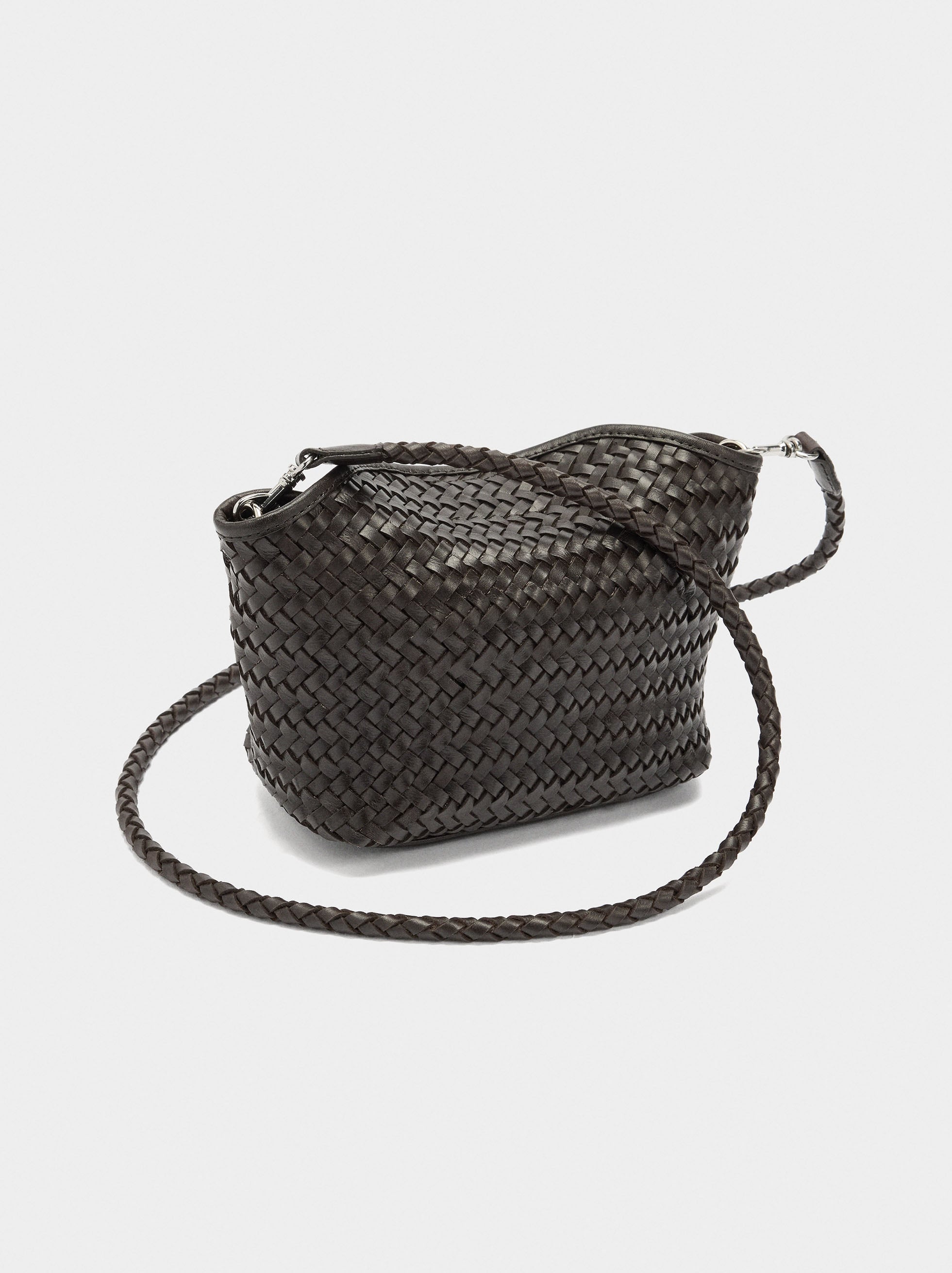 Bolso Bandolera De Piel Trenzada