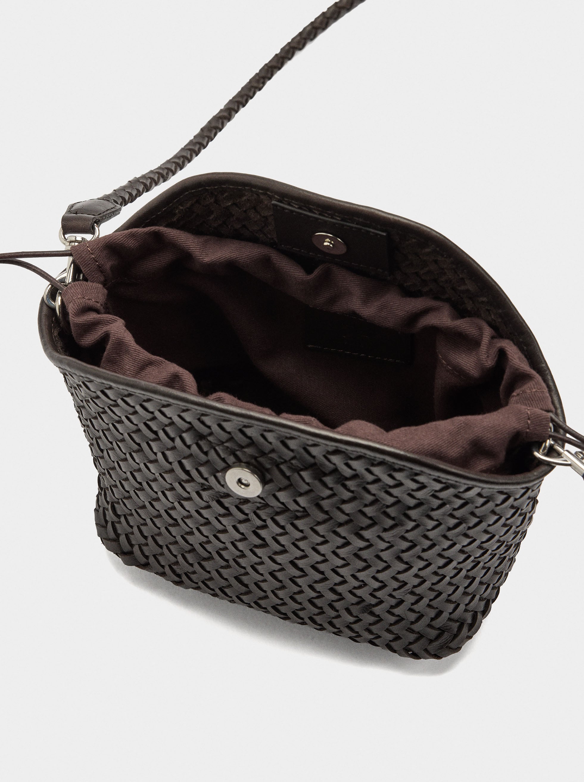 Bolso Bandolera De Piel Trenzada