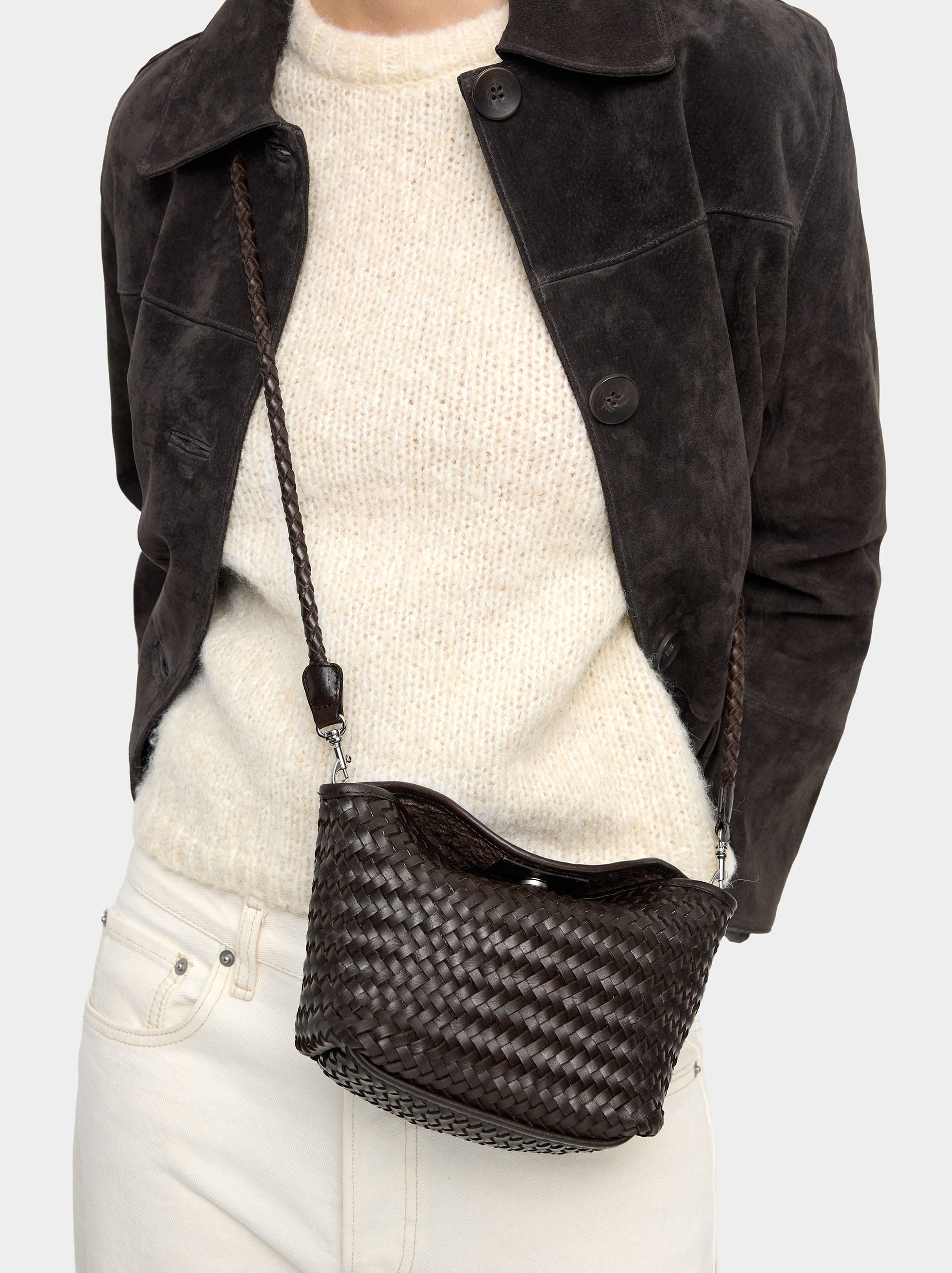 Bolso Bandolera De Piel Trenzada