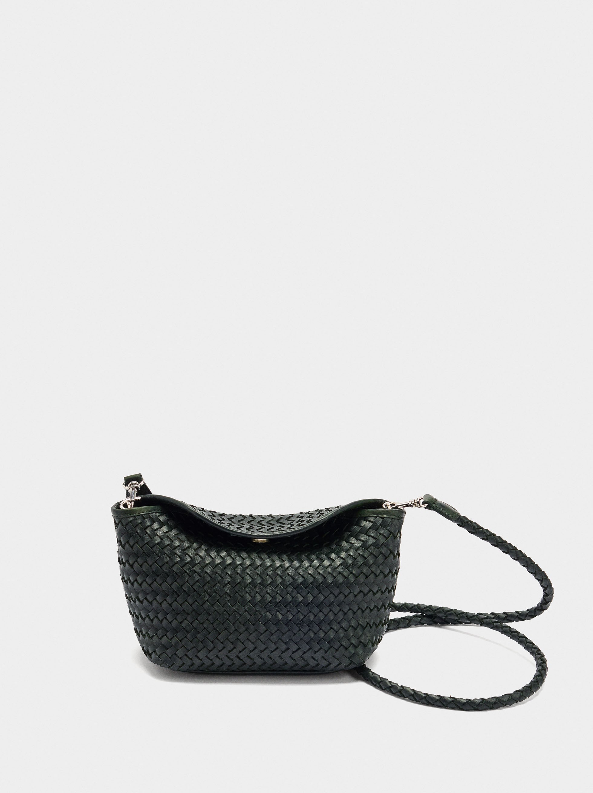 Bolso Bandolera De Piel Trenzada