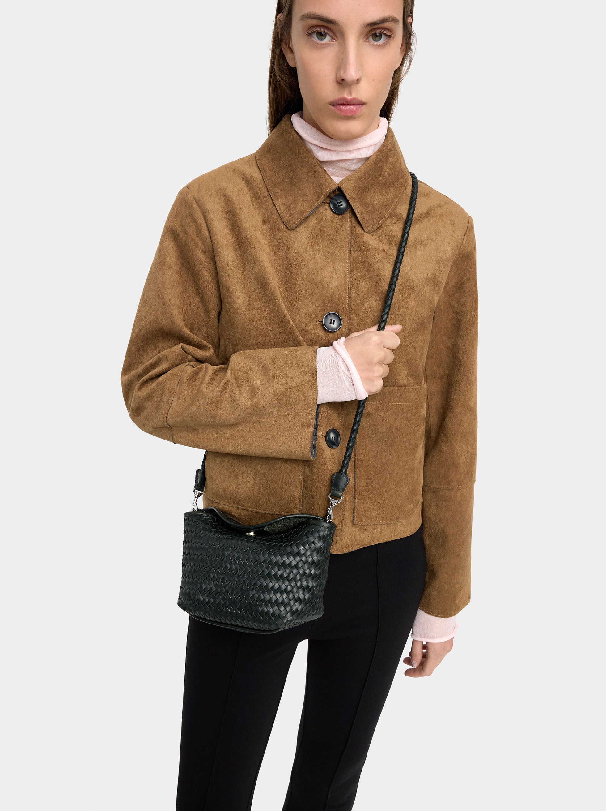 Bolso Bandolera De Piel Trenzada