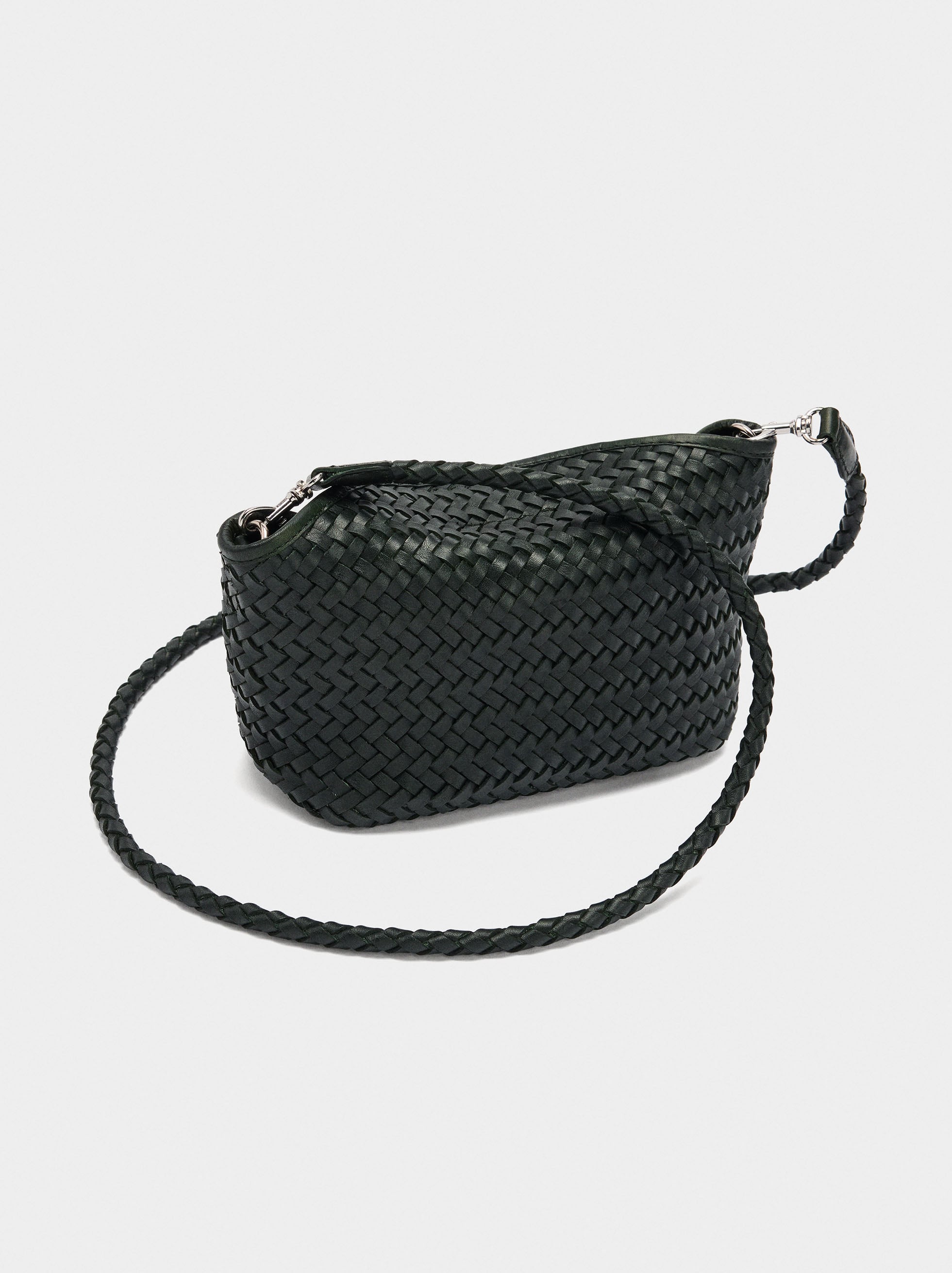 Bolso Bandolera De Piel Trenzada