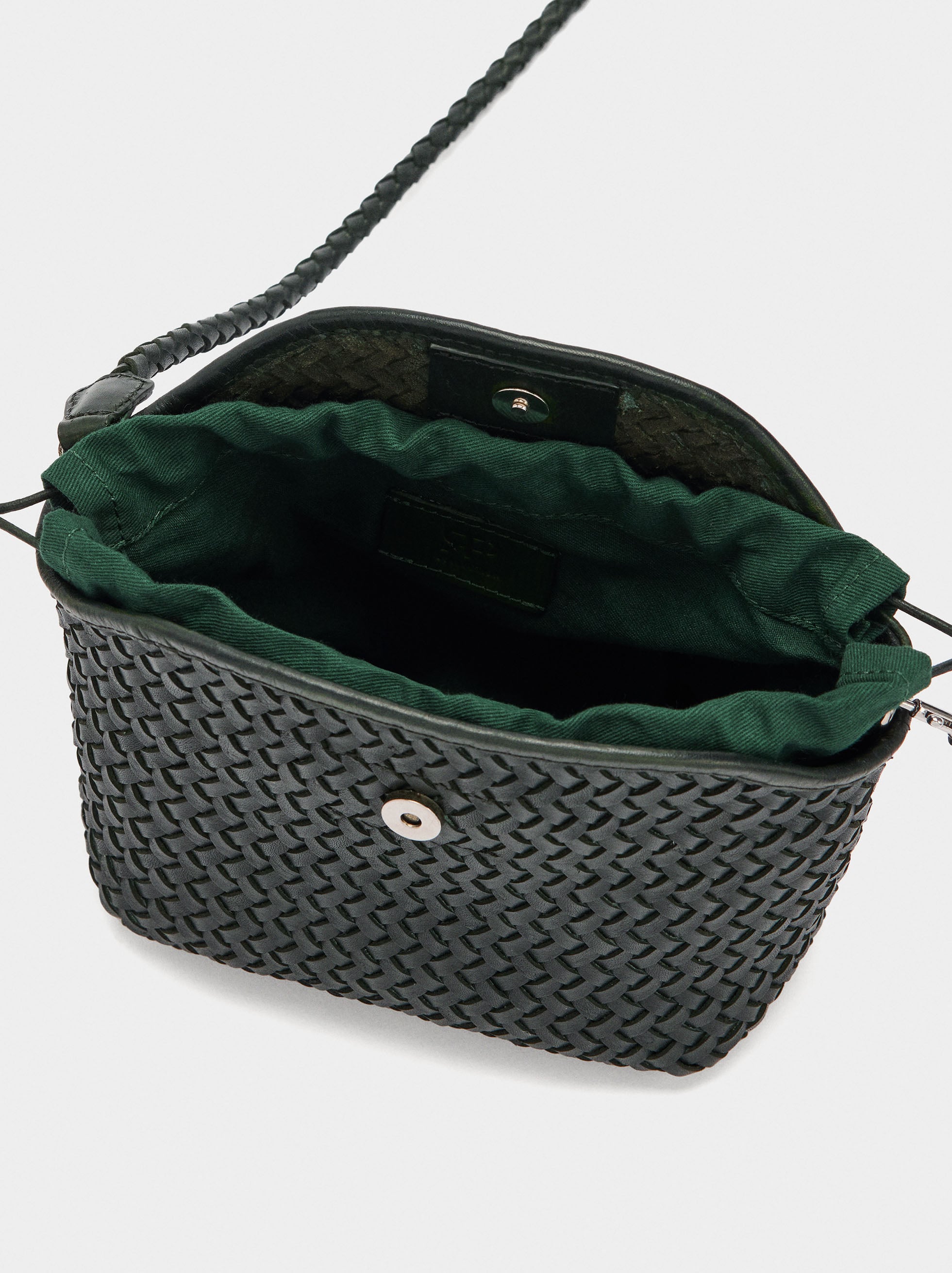 Bolso Bandolera De Piel Trenzada