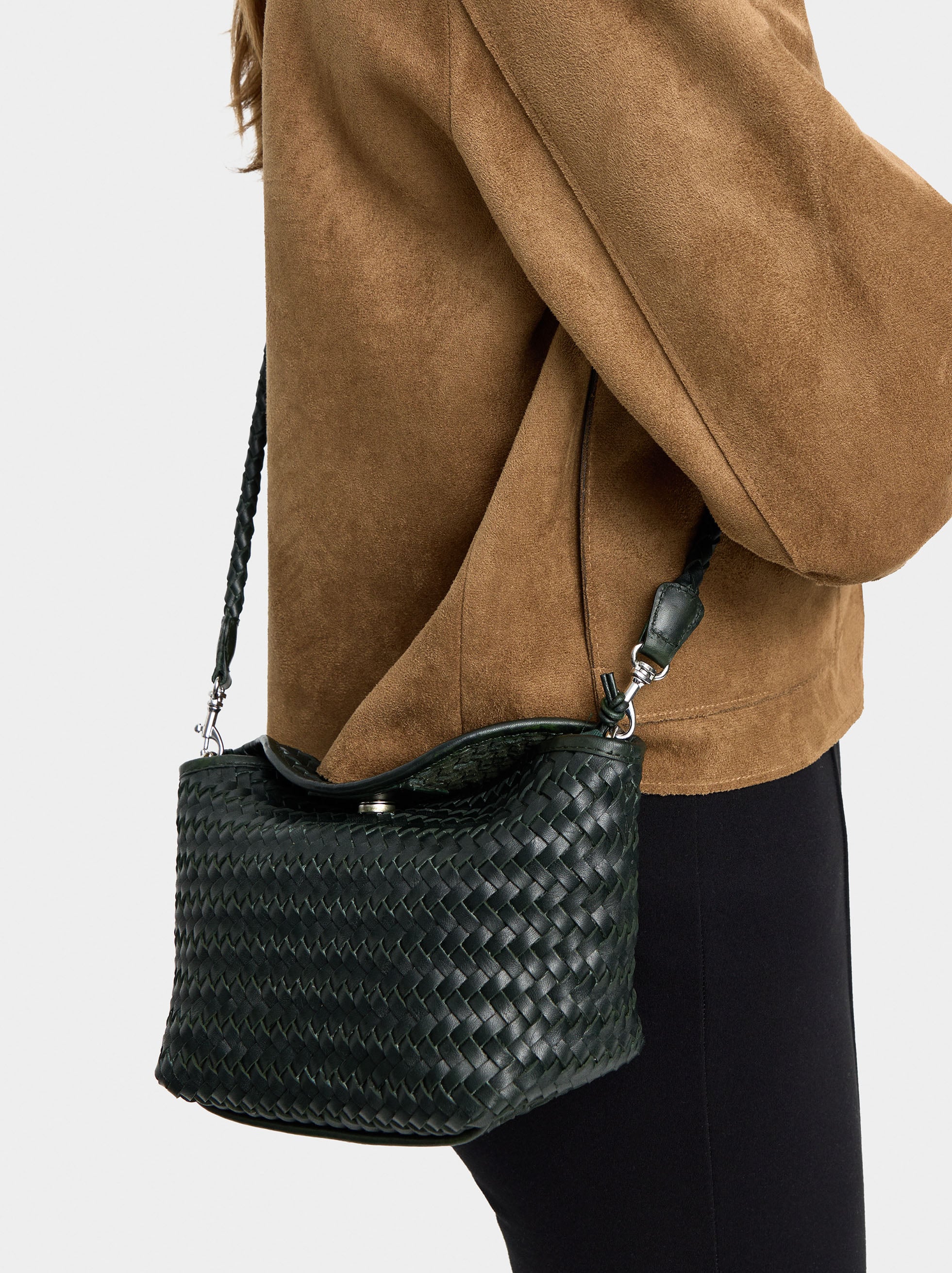Bolso Bandolera De Piel Trenzada