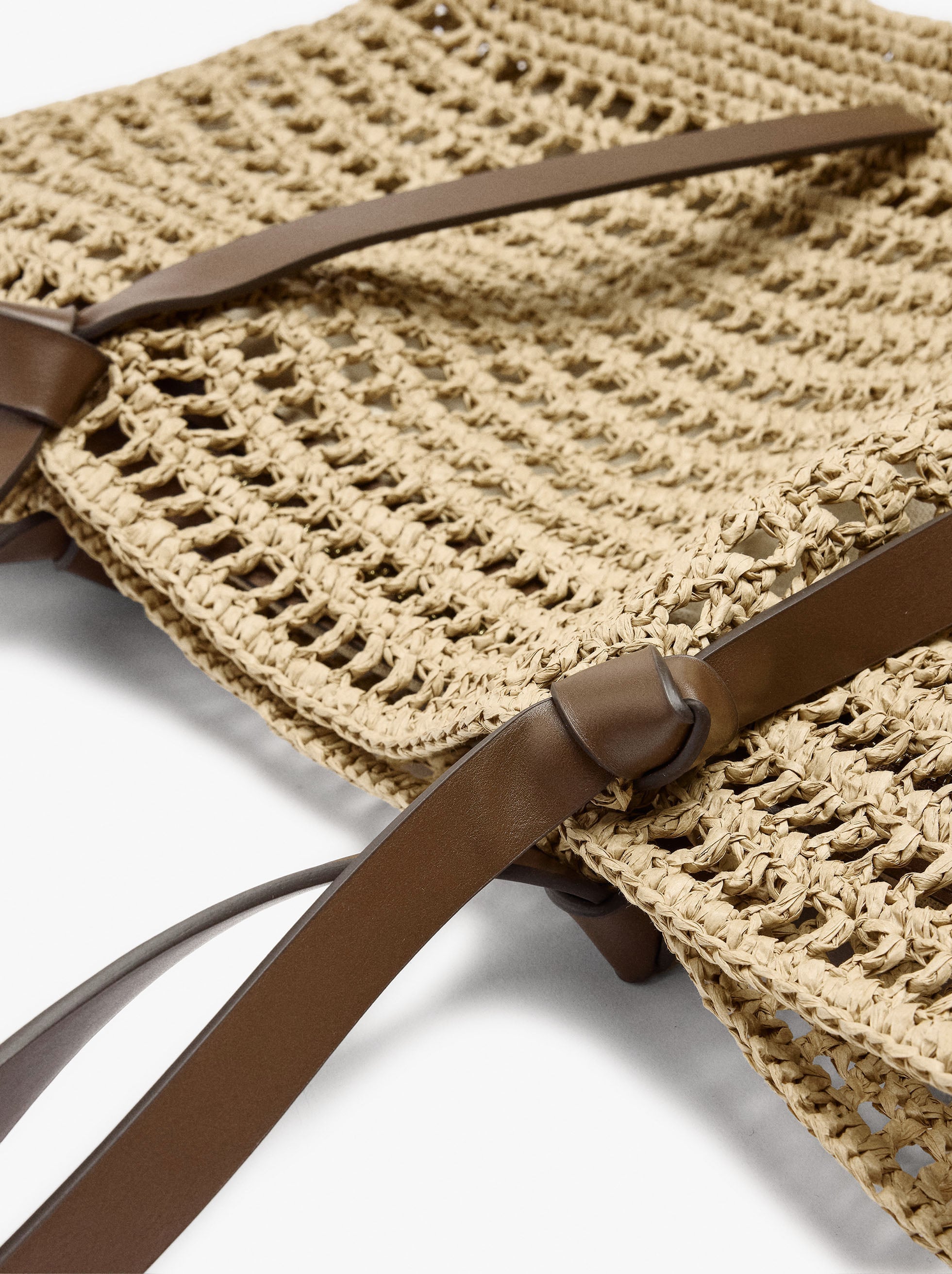 Bolso Shopper Efecto Rafia Con Bolsa Removible