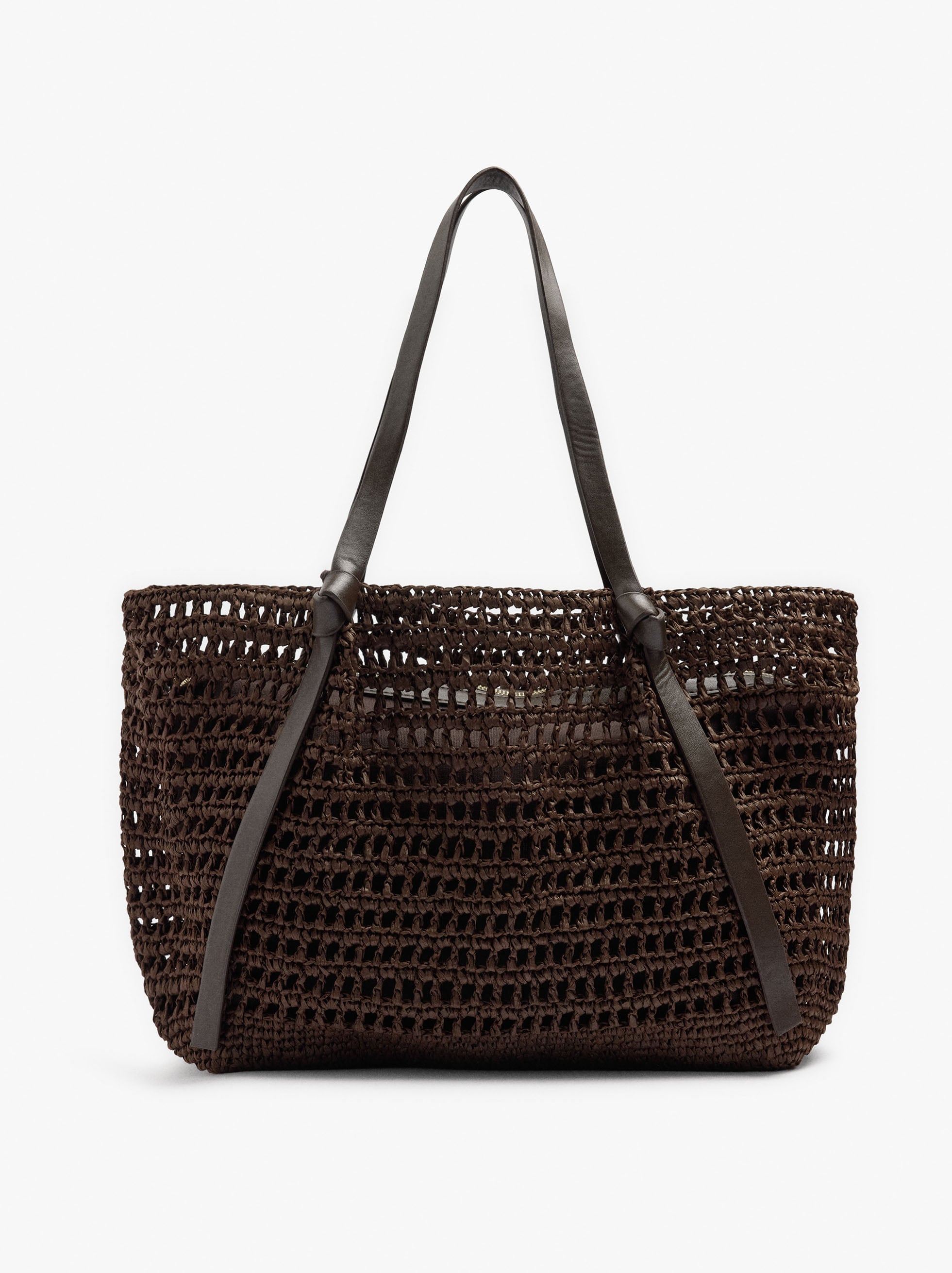Bolso Shopper Efecto Rafia Con Bolsa Removible