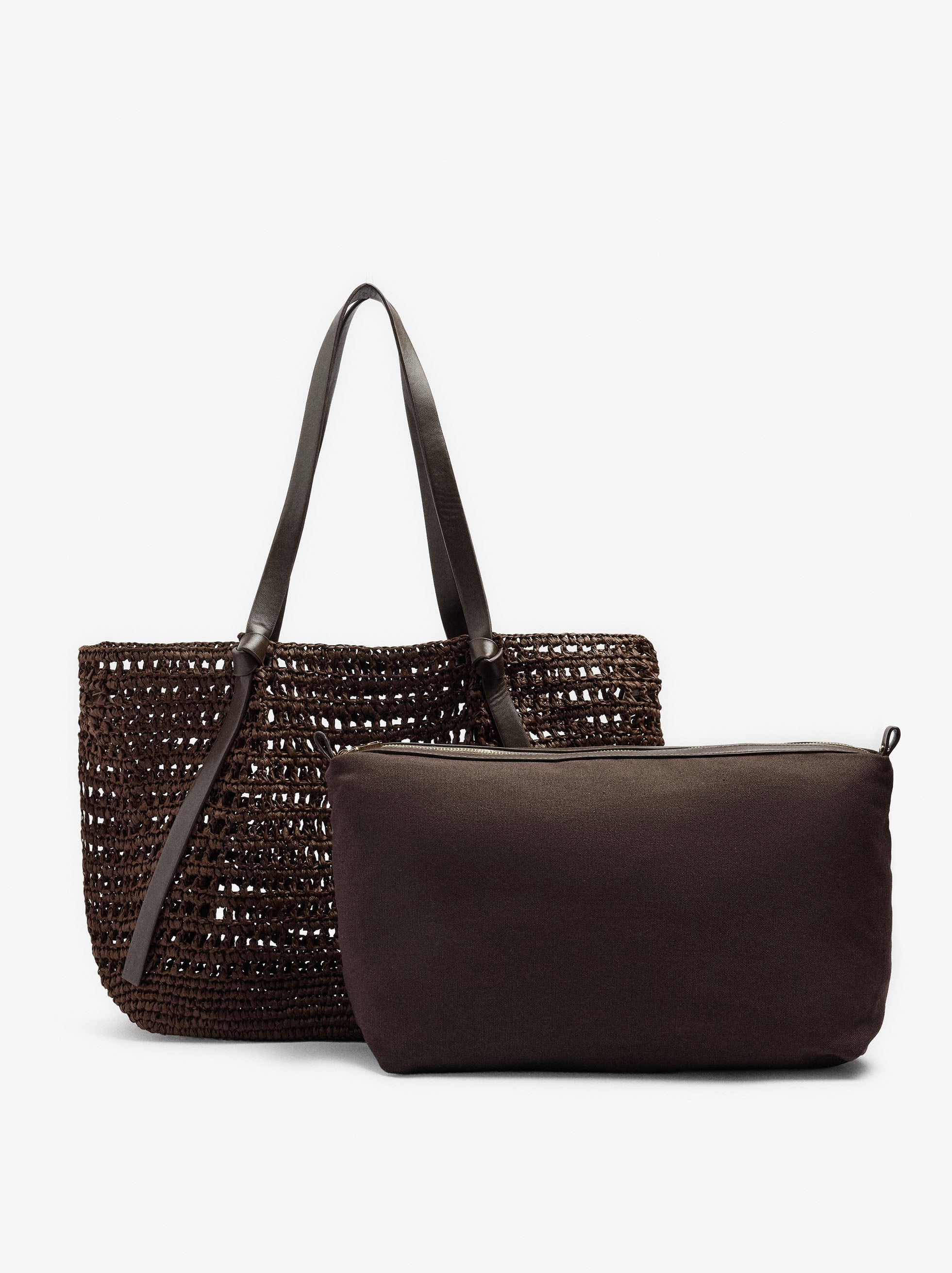 Bolso Shopper Efecto Rafia Con Bolsa Removible