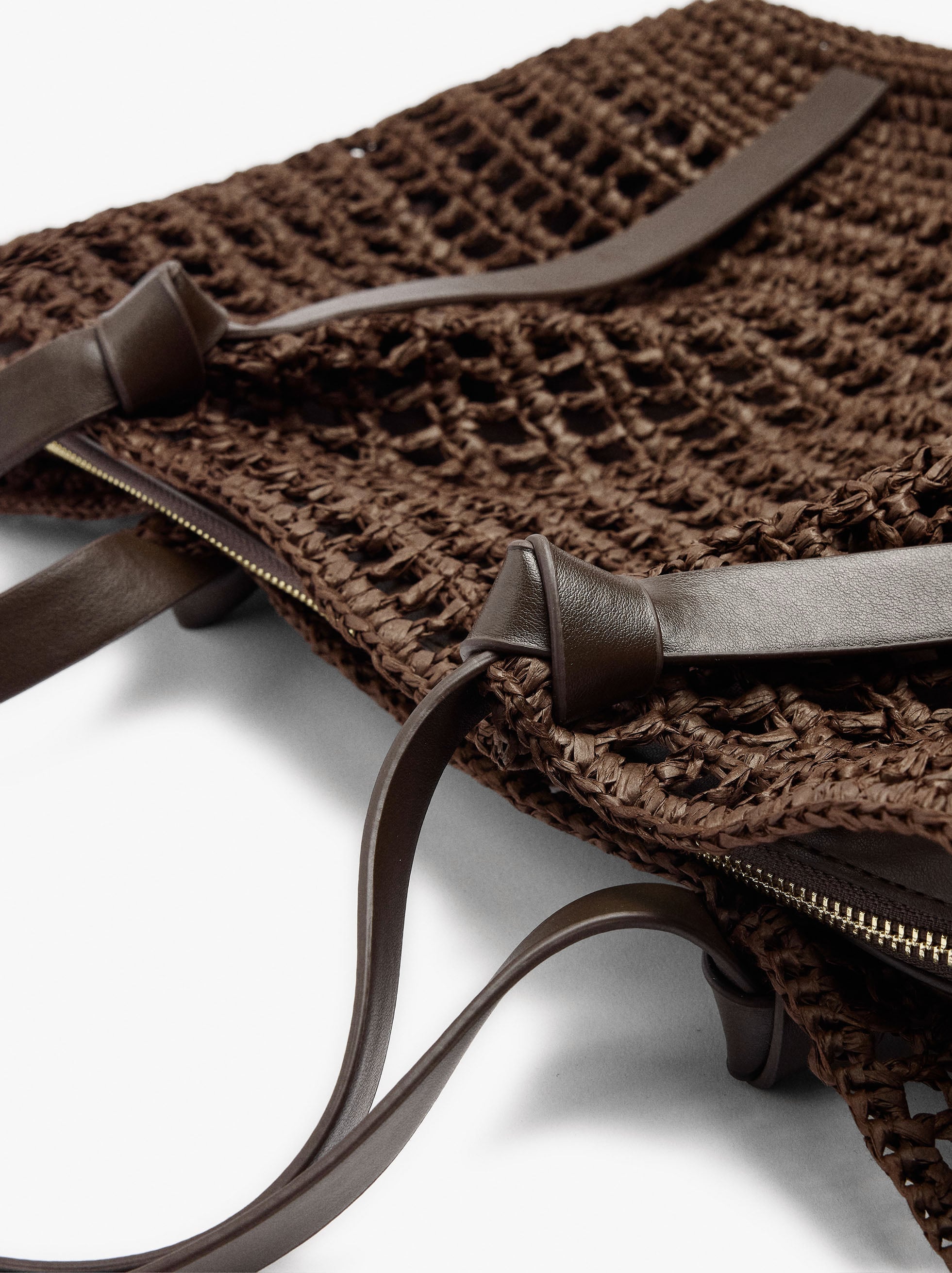 Bolso Shopper Efecto Rafia Con Bolsa Removible