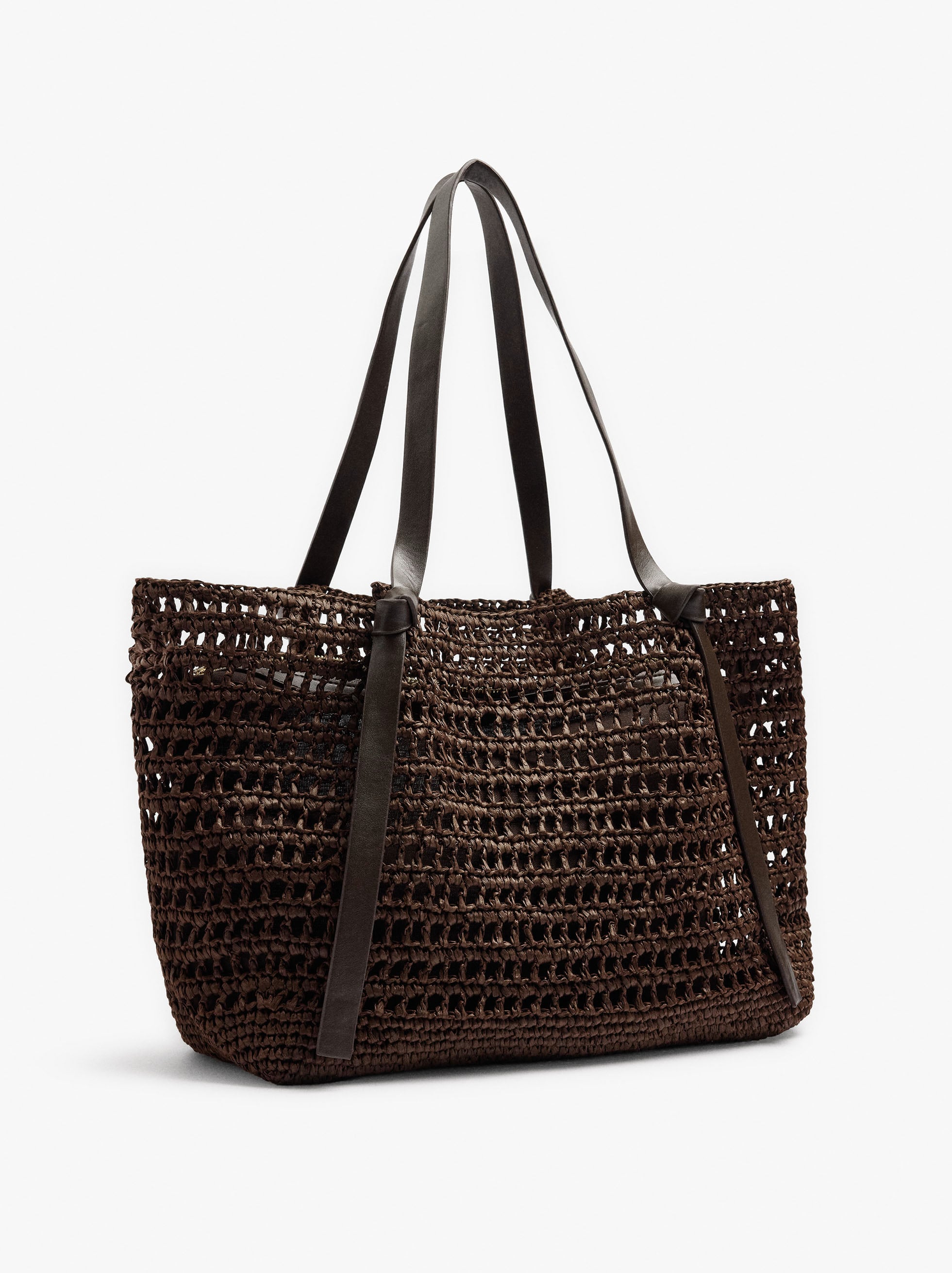 Bolso Shopper Efecto Rafia Con Bolsa Removible