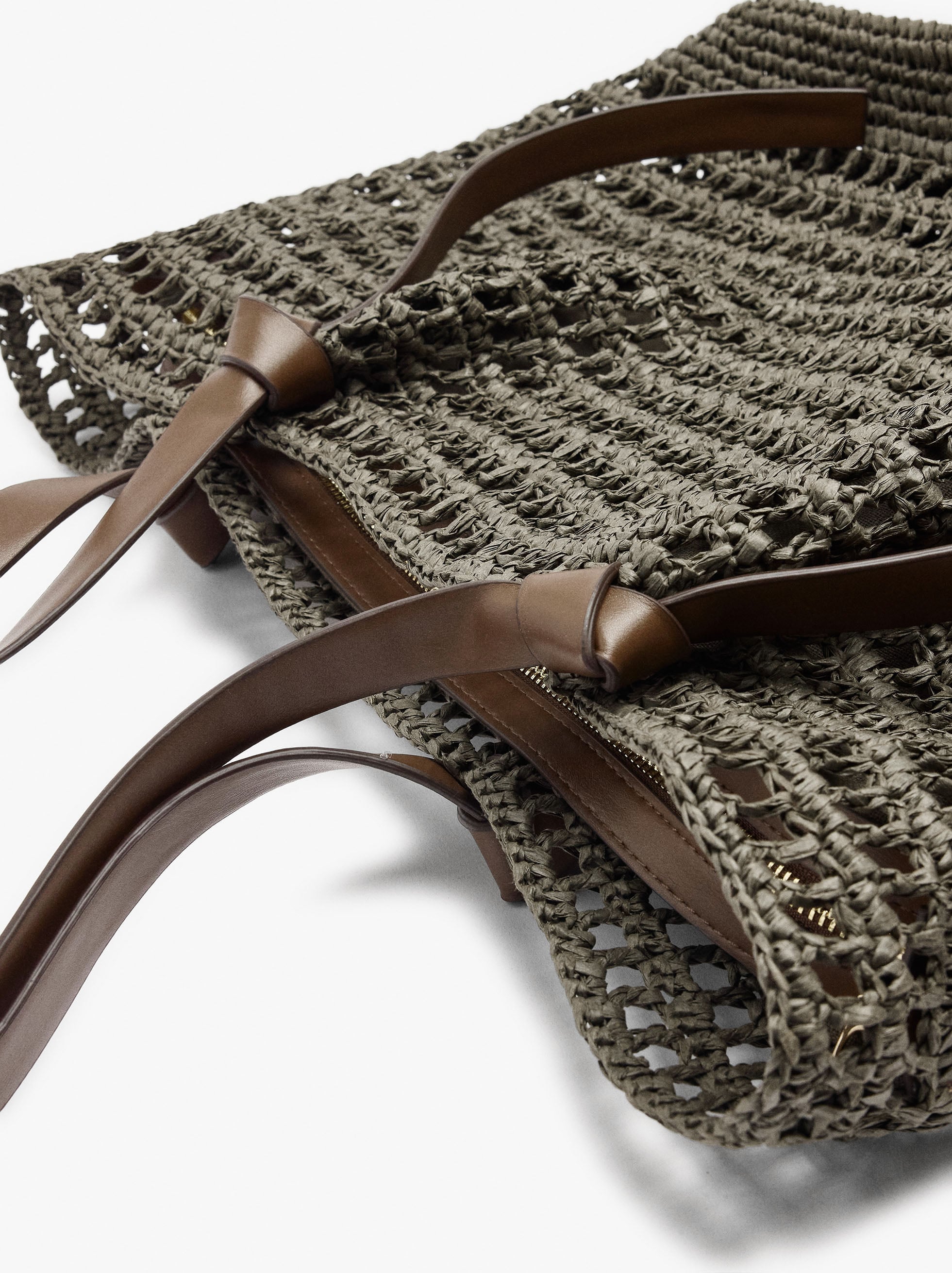 Bolso Shopper Efecto Rafia Con Bolsa Removible