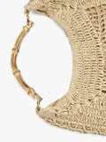Bolso Hobo Efecto Rafia Con Bambú
