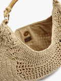 Bolso Hobo Efecto Rafia Con Bambú