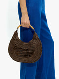 Bolso Hobo Efecto Rafia Con Bambú