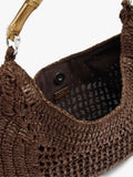 Bolso Hobo Efecto Rafia Con Bambú