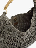 Bolso Hobo Efecto Rafia Con Bambú
