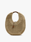 Bolso De Mano Redondeado Efecto Rafia L