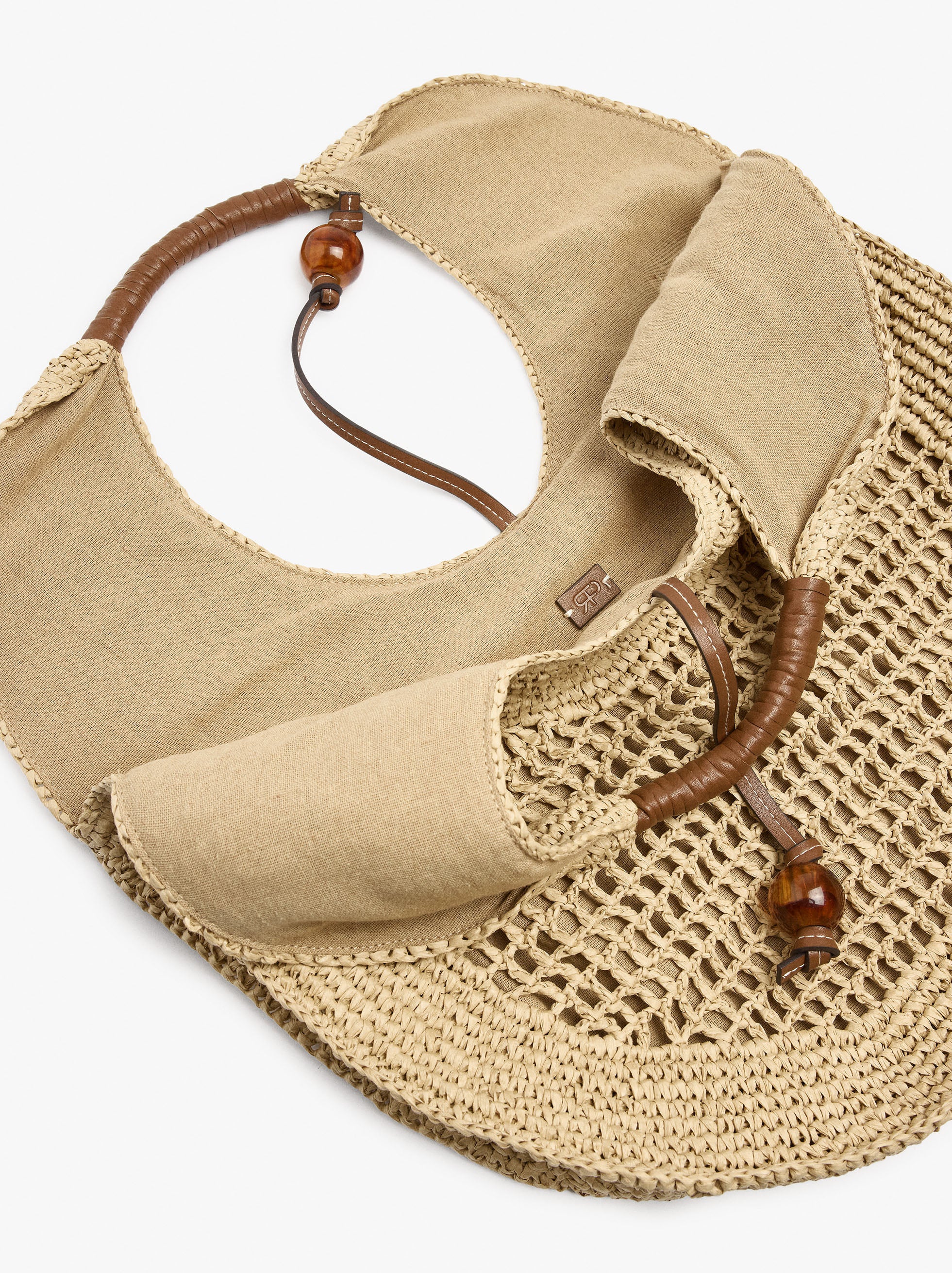 Bolso De Mano Redondeado Efecto Rafia L