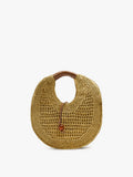 Bolso De Mano Redondeado Efecto Rafia M