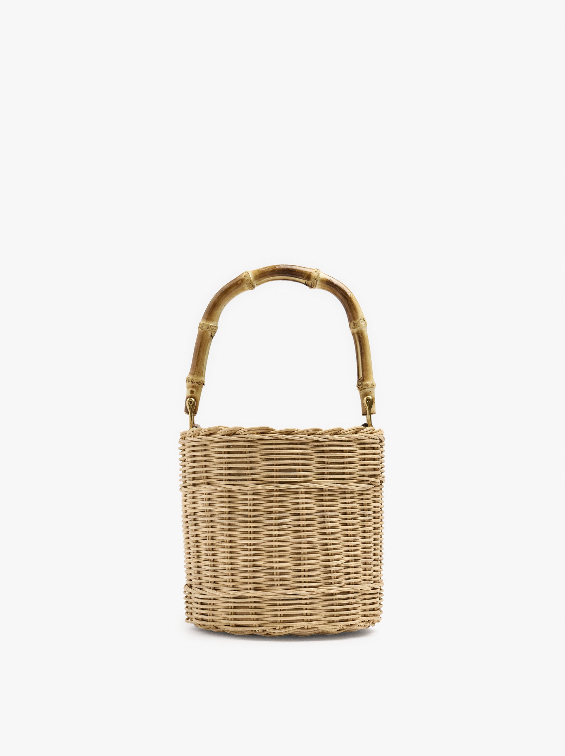 Bolso Bombonera De Rattan Con Bambú