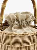 Bolso Bombonera De Rattan Con Bambú