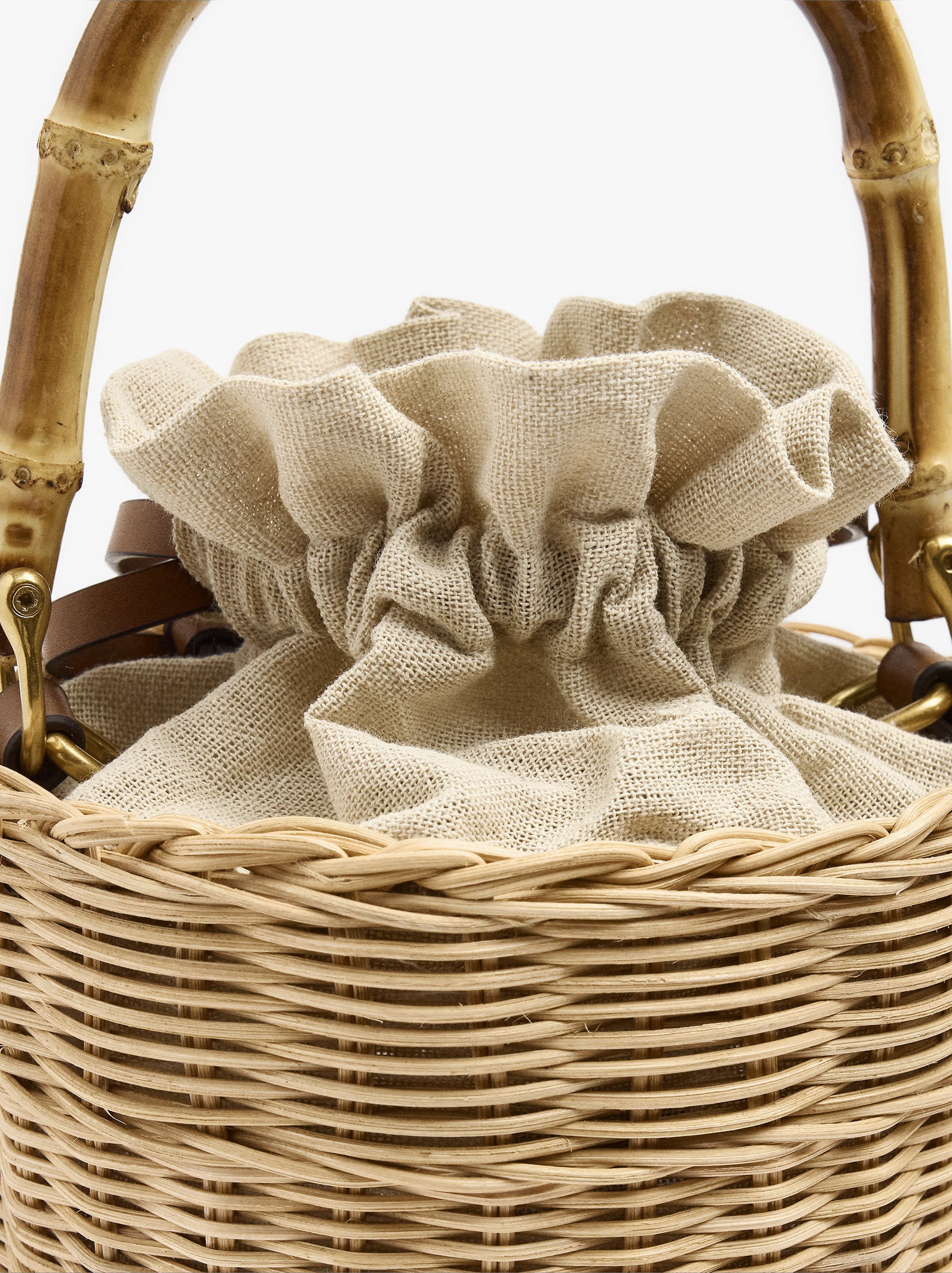 Bolso Bombonera De Rattan Con Bambú