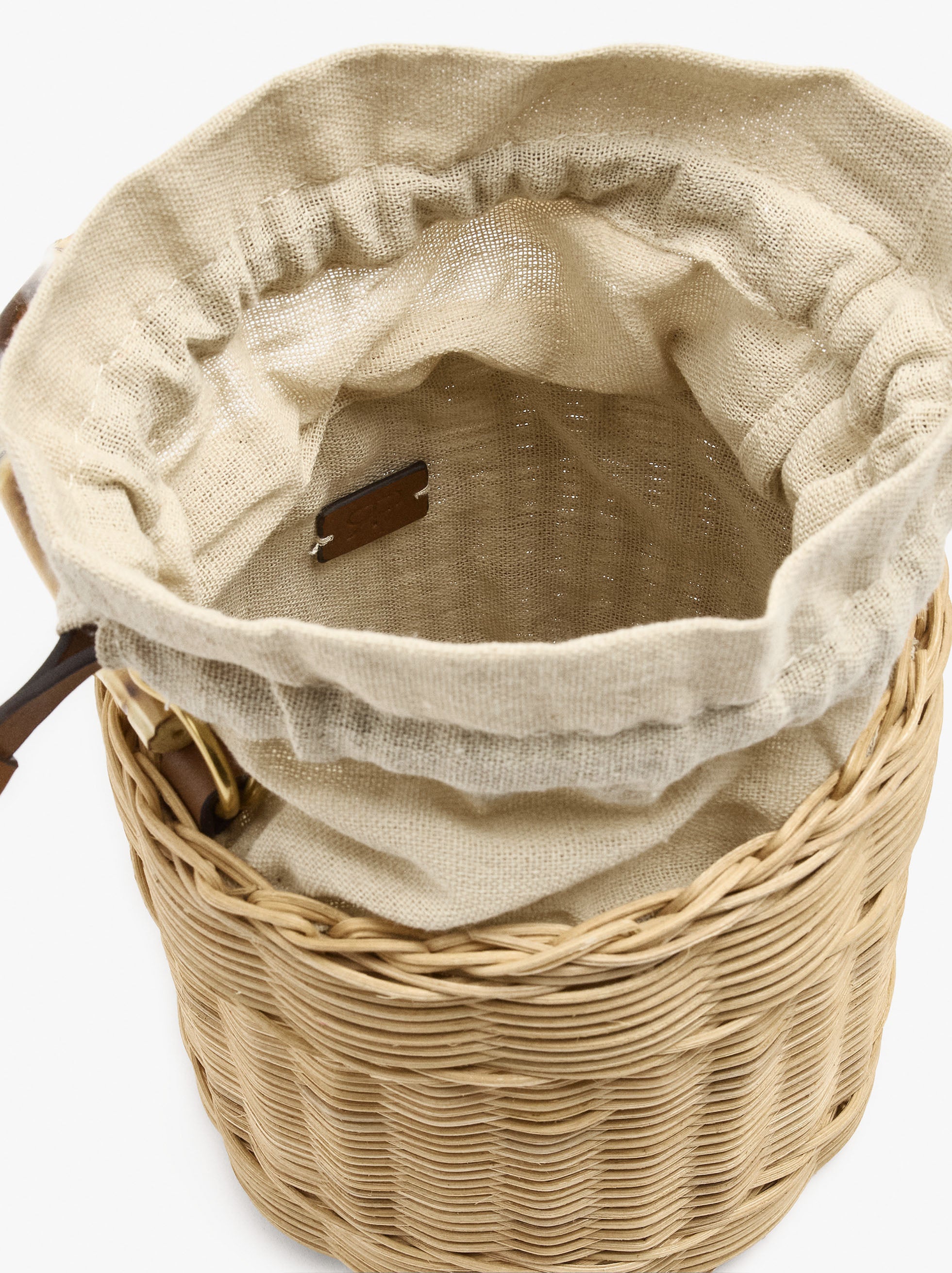Bolso Bombonera De Rattan Con Bambú