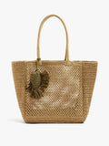 Bolso Shopper Efecto Rafia Con Colgante