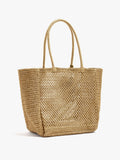 Bolso Shopper Efecto Rafia Con Colgante