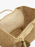 Bolso Shopper Efecto Rafia Con Colgante