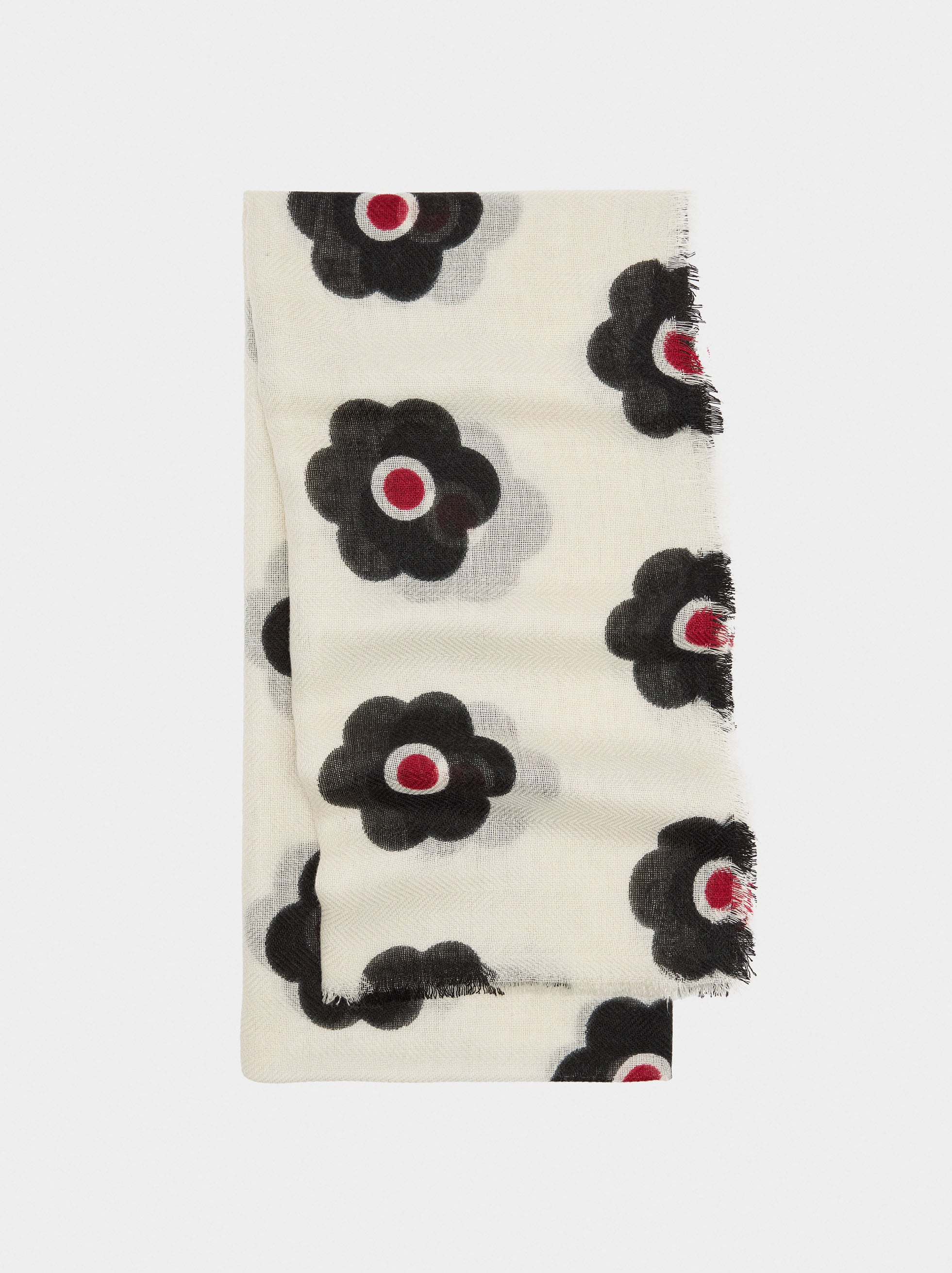Pañuelo Estampado Floral Con Lana